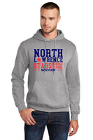 #098 MIDDLE SCHOOL SOCCER COTTON HOODIE, ATHLETIC HEATHER, YOUTH & ADULT, PC78H, DESIGN 1