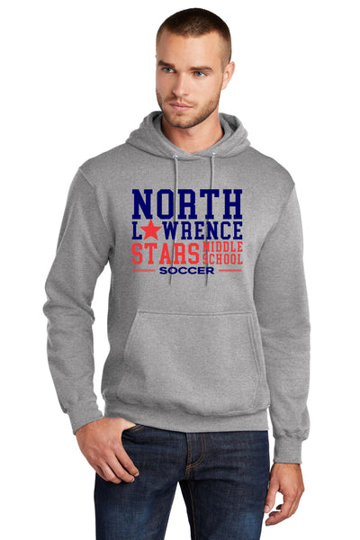 #098 MIDDLE SCHOOL SOCCER COTTON HOODIE, ATHLETIC HEATHER, YOUTH & ADULT, PC78H, DESIGN 1