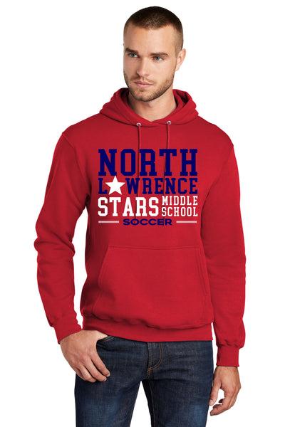 #098 MIDDLE SCHOOL SOCCER COTTON HOODIE, RED, YOUTH & ADULT, PC78H DESIGN 6