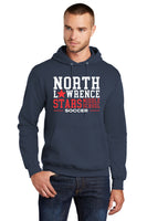 #098 MIDDLE SCHOOL SOCCER COTTON HOODIE, NAVY, YOUTH & ADULT, PC78H, DESIGN 5