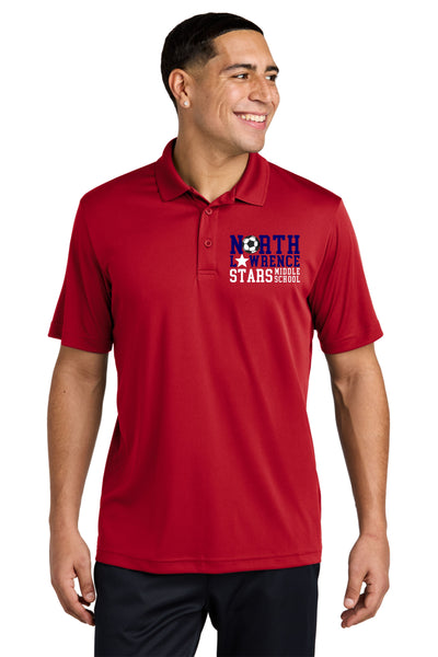 #0908MIDDLE SCHOOL SOCCER DRI FIT POLO, RED, ADULT, ST550, DESIGN 32
