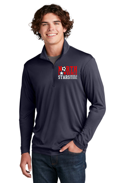 #098 MIDDLE SCHOOL SOCCER 1/4 ZIP PULLOVER, T. NAVY, ADULT, ST357, DESIGN 2