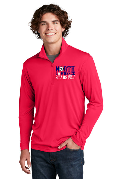 #098 MIDDLE SCHOOL SOCCER 1/4 ZIP PULLOVER, T. RED, ADULT, ST357, DESIGN 32