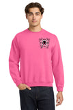 #135 OOLITIC FIRE CANCER, CREW NECK SWEATSHIRT, SAFETY PINK, ADULT, 18000