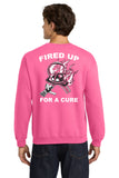 #135 OOLITIC FIRE CANCER, CREW NECK SWEATSHIRT, SAFETY PINK, ADULT, 18000