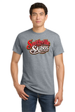 #123  SMITHVILLE SKIBOS, COTTON SHORT SLEEVE T, SPORTS GREY, ADULT, 5000, DESIGN #3