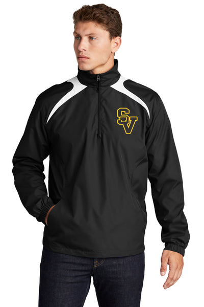 #074 SPRINGS VALLEY ATHLETIC DEPARTMENT SPIRIT WEAR WIND SHIRT ADULT BLACK JST75 DESIGN #7