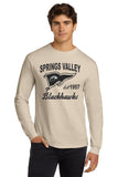 #074 SPRINGS VALLEY ATHLETIC DEPARTMENT SPIRIT WEAR COTTON LONG SLEEVE ADULT NATURAL 2400 DESIGN #1