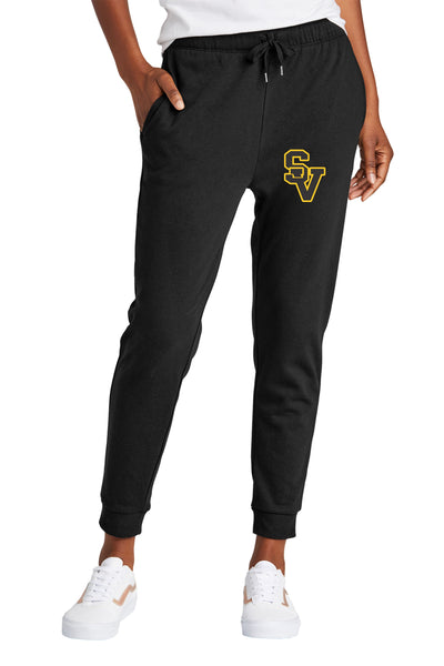 #074 SPRINGS VALLEY ATHLETIC DEPARTMENT SPIRIT WEAR LADIES JOGGER ADULT BLACK DT1310 DESIGN #7